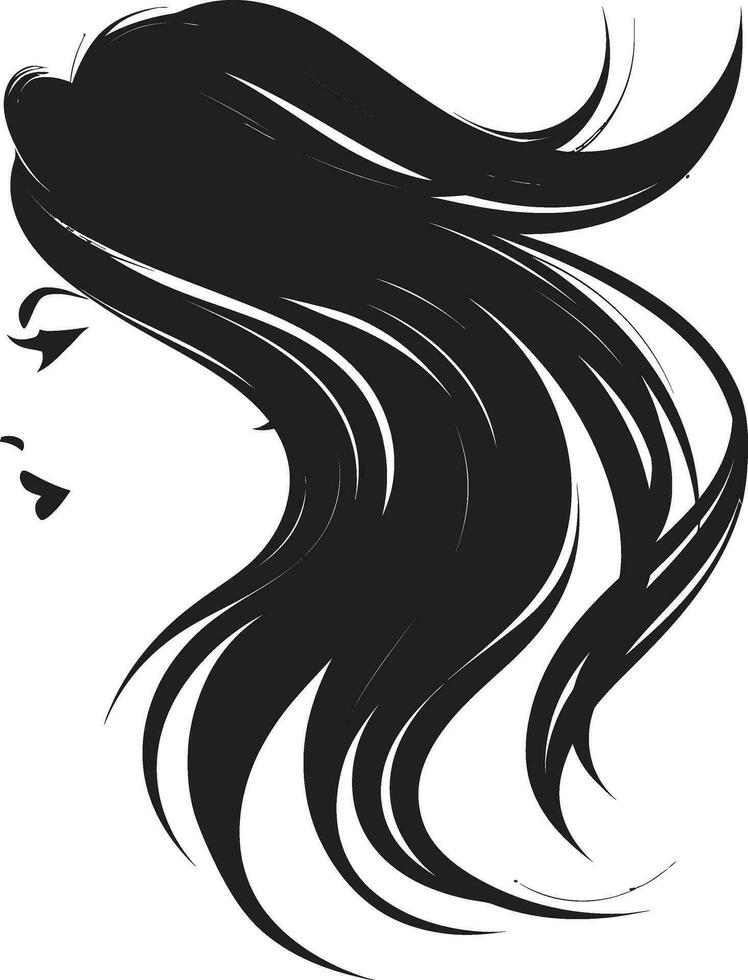 subtiel schoonheid zwart logo met vrouwtjes gelaat in monochroom gebeeldhouwd genade zwart vrouw gezicht embleem in monochroom vector