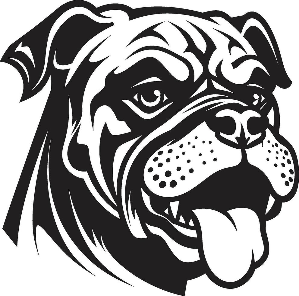 onverschrokken verdediger zwart logo met bulldog icoon bulldog royalty zwart logo vector icoon