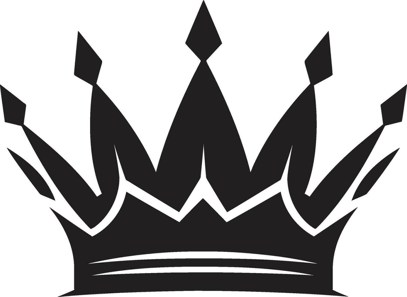 monarchen elegantie zwart logo met kroon vorstelijk uitmuntendheid vector icoon in zwart