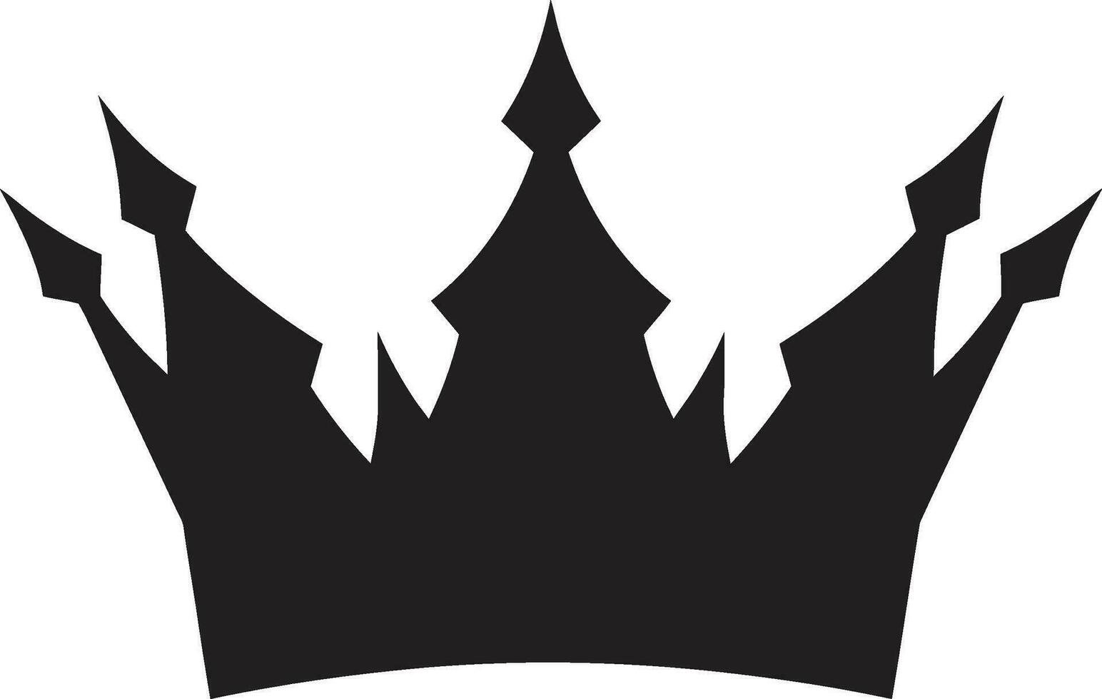 Koninklijk meesterschap kroon logo in monochroom monarchen insigne zwart kroon vector icoon