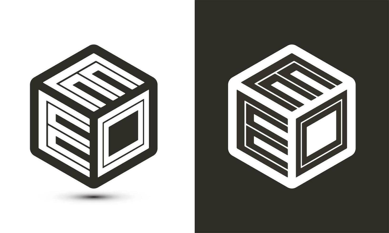 eeo brief logo ontwerp met illustrator kubus logo, vector logo modern alfabet doopvont overlappen stijl.