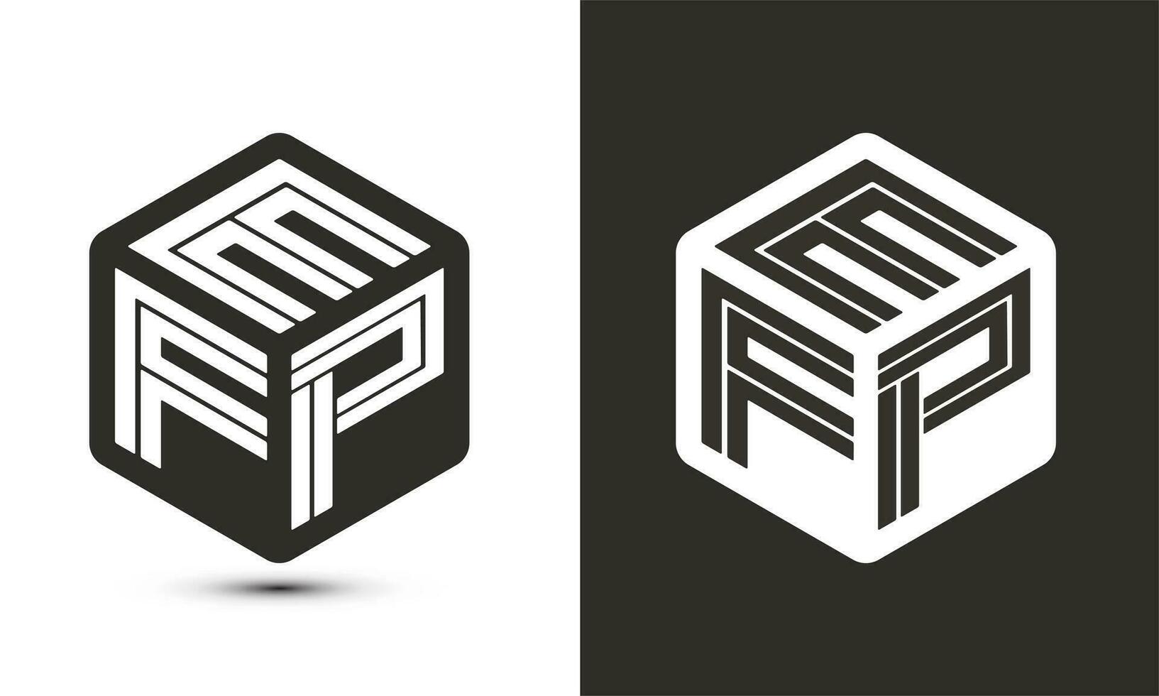 efp brief logo ontwerp met illustrator kubus logo, vector logo modern alfabet doopvont overlappen stijl.