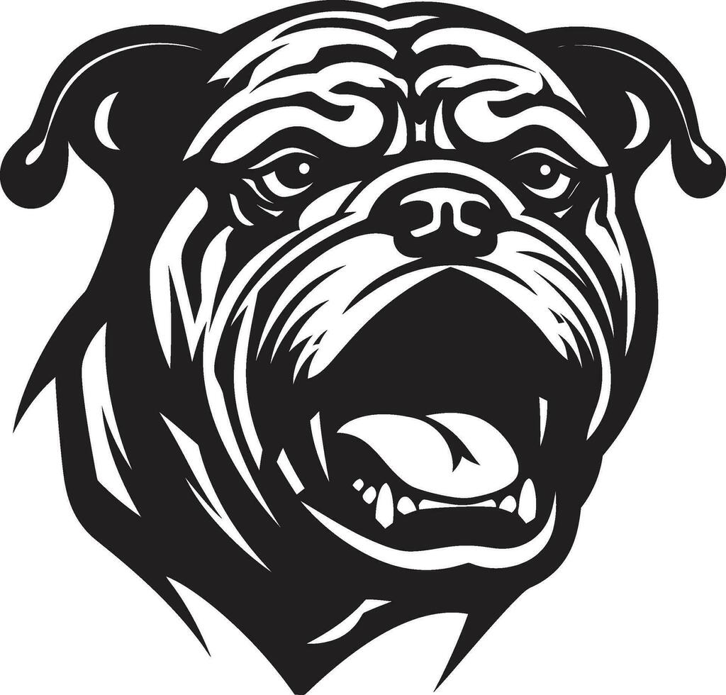 monochromatisch uitmuntendheid bulldog vector icoon onverschrokken verdediger zwart logo met bulldog icoon