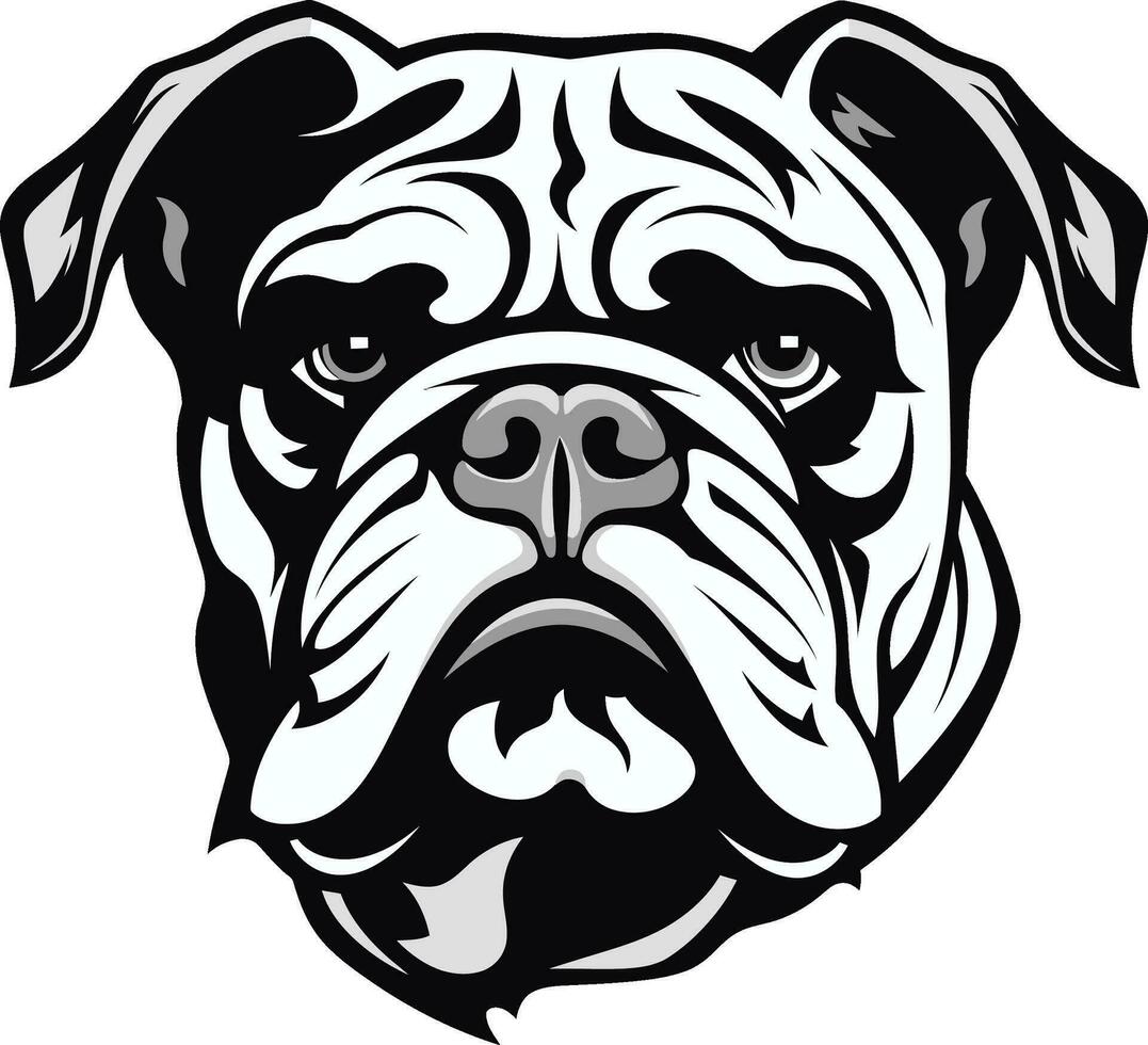 vorstelijk hond kunst bulldog in zwart vector icoon stoutmoedig en onverschrokken zwart logo met bulldog