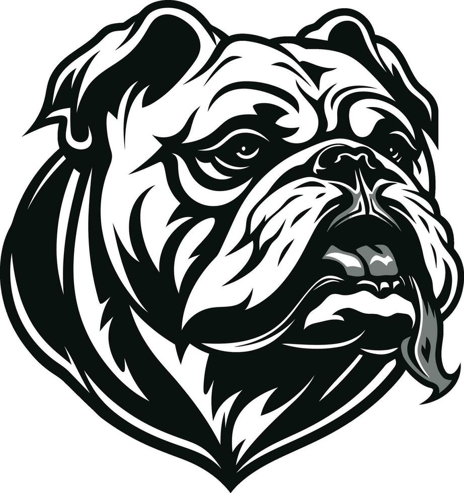 elegant bulldog bulldog net zo een logo ontwerp iconisch sterkte ontketend zwart embleem ontwerp vector