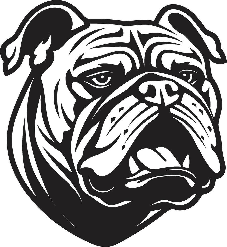 moedig hoektand bulldog ontwerp embleem elegantie in zwart bulldog logo uitmuntendheid vector