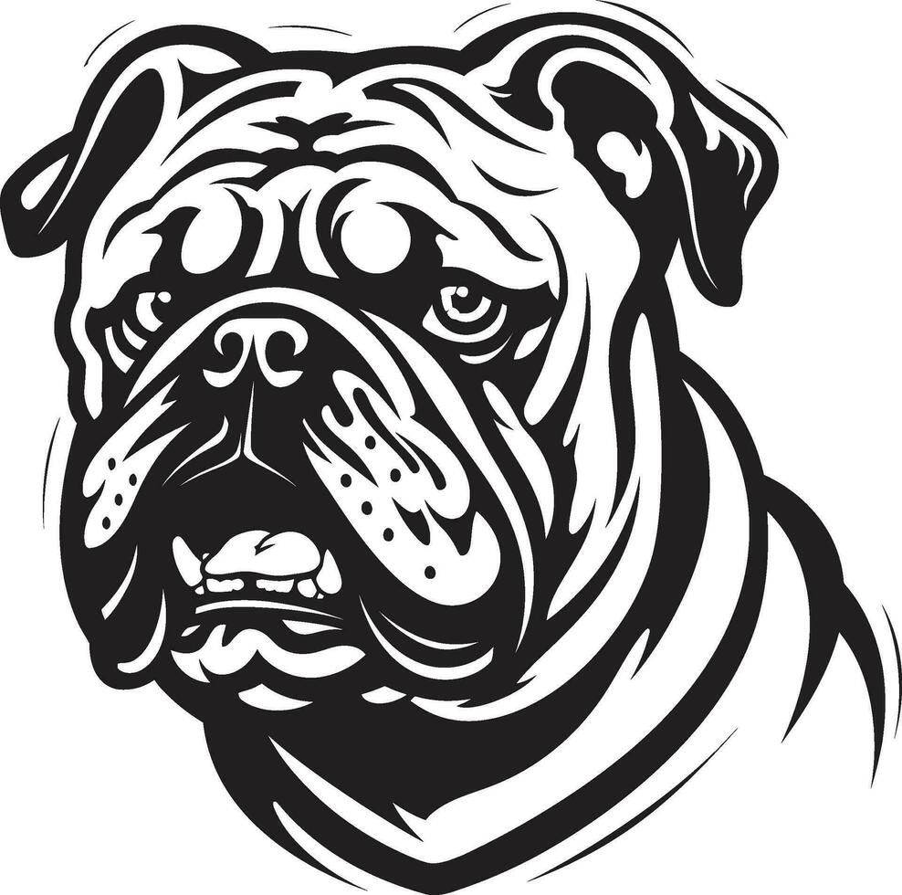 vorstelijk bulldog majesteit zwart embleem ontwerp monochromatisch uitmuntendheid bulldog vector icoon