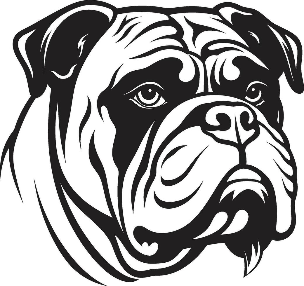 vector kunstenaarstalent bulldog embleem in zwart bulldog macht zwart logo ontwerp met icoon