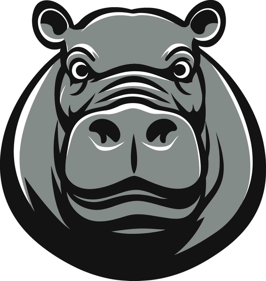 nijlpaard majesteit in vector kunst abstract nijlpaard silhouet embleem