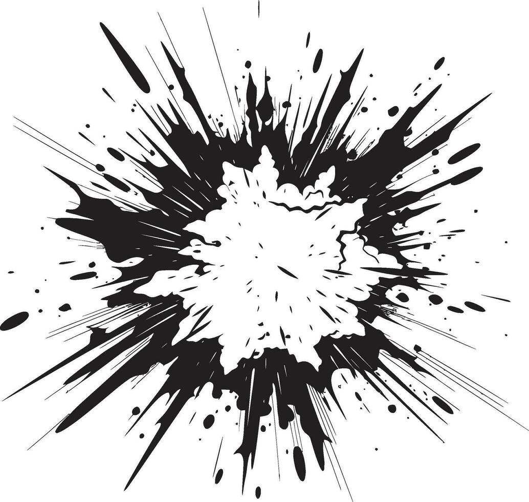 avontuurlijk kunst vector icoon in zwart kaboom grappig ontwerp explosief embleem in zwart