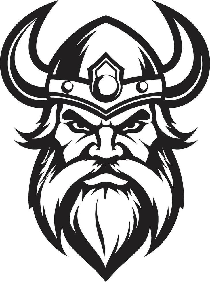 overvallers van de noorden een viking logo van macht thor triomf een viking symbool van donder vector