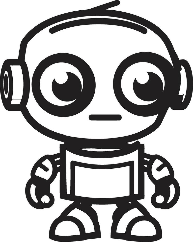 elegant mini mech een futuristische vector icoon robo boefje ruimte leeftijd mini robot logo