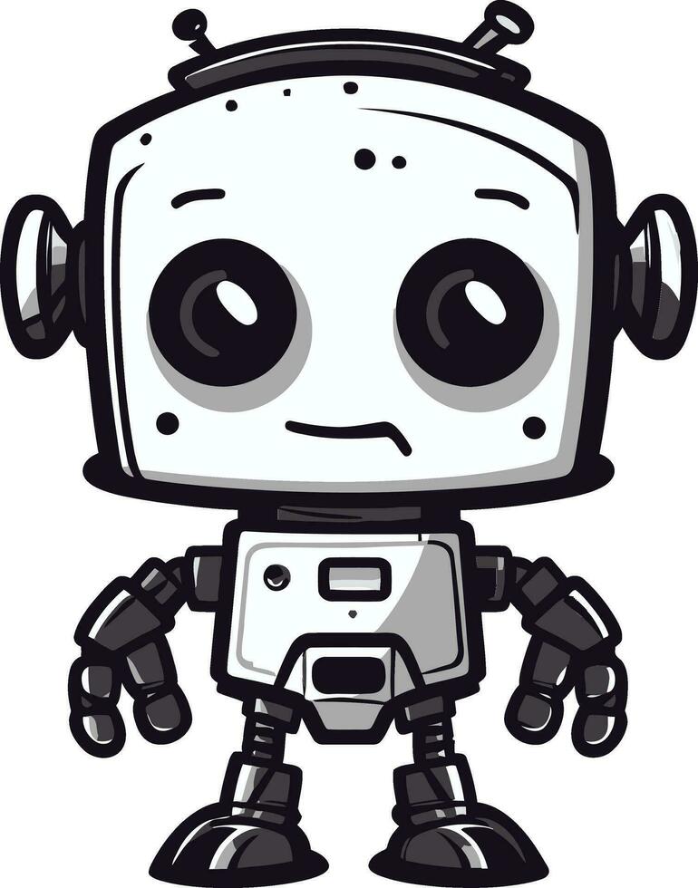 tech Titan een ruimte leeftijd mini robot icoon pixel paladin compact robot voogd embleem vector