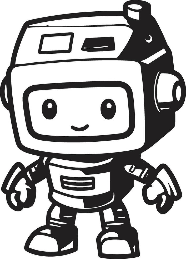 spectrum verkenner een futuristische mascotte icoon ebon handhaver een compact robot symbool vector