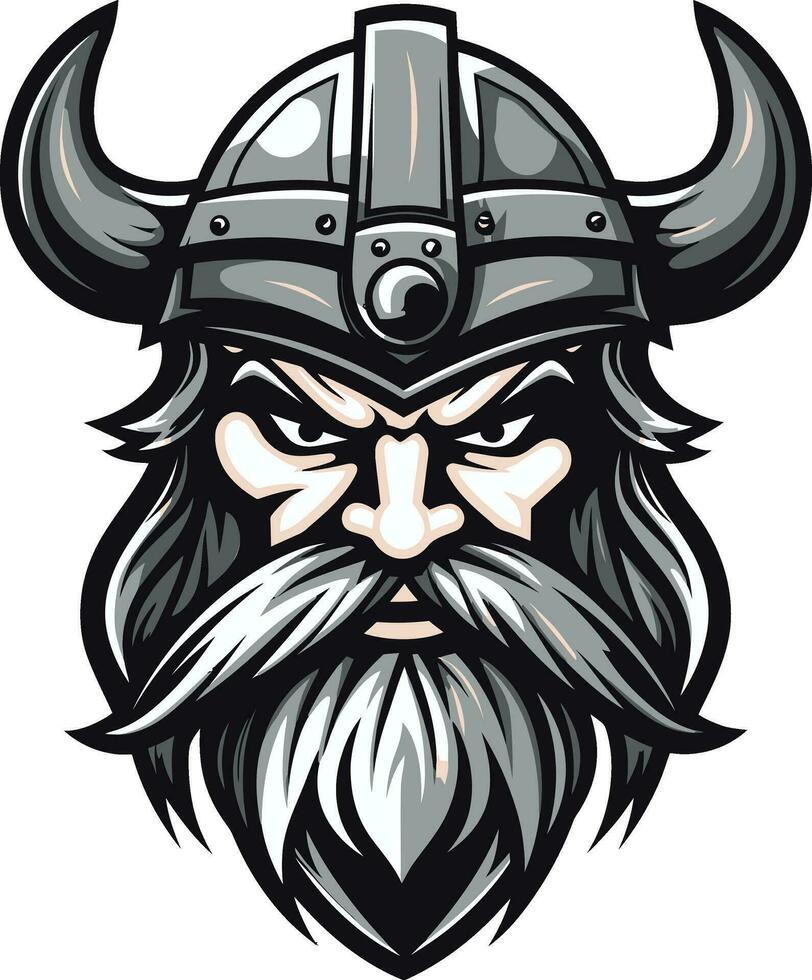 overvallers van de noorden een viking logo van macht thor triomf een viking symbool van donder vector