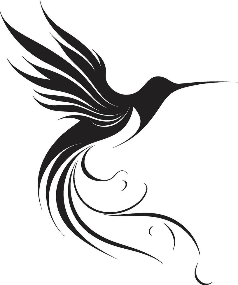 majestueus kolibrie embleem met stijl kolibrie silhouet in hedendaags ontwerp vector