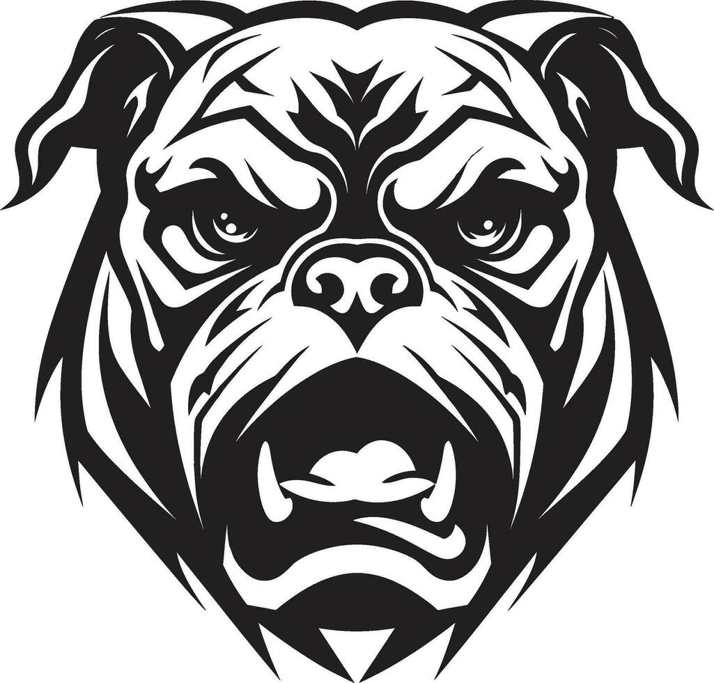 iconisch sterkte ontketend zwart embleem ontwerp zwart en dynamisch bulldog vector symbool