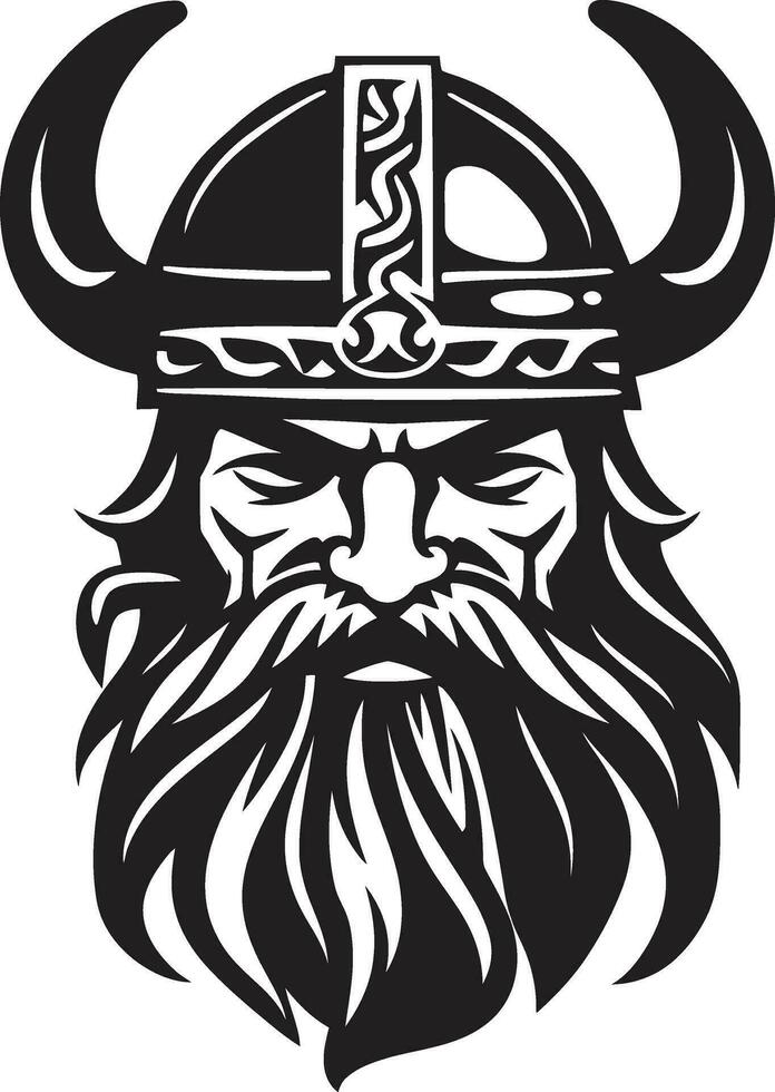 overvallers van de noorden een viking logo van macht thor triomf een viking symbool van donder vector