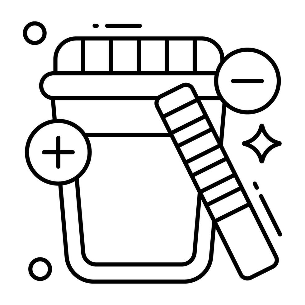 een lijn ontwerp icoon van urine test vector