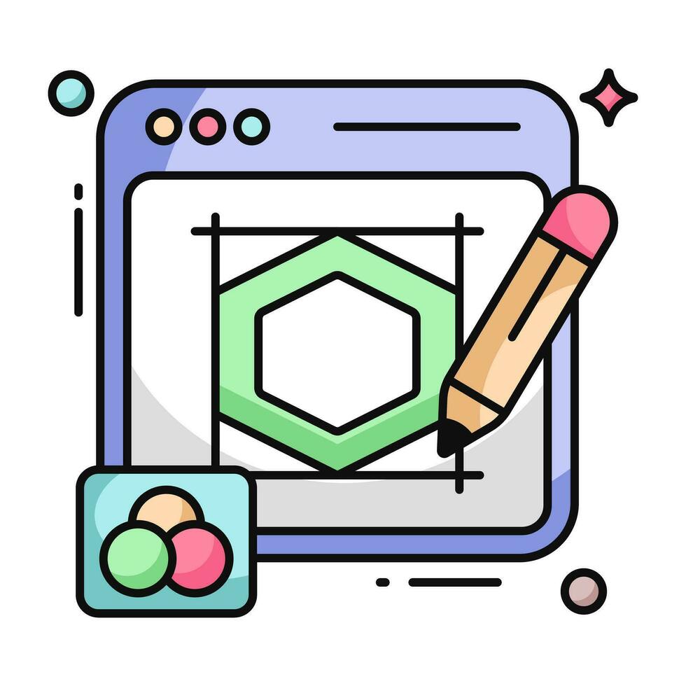 een uniek ontwerp icoon van grafisch ontwerp vector