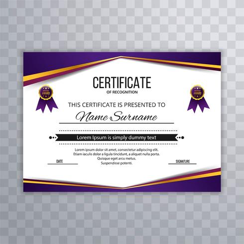 Abstract Certificaat Premium kent diploma sjabloonontwerp toe vector