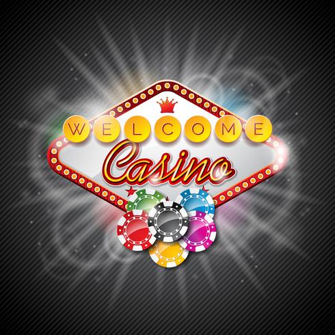 Vectorillustratie op een casinothema met kleur het spelen van spaanders vector