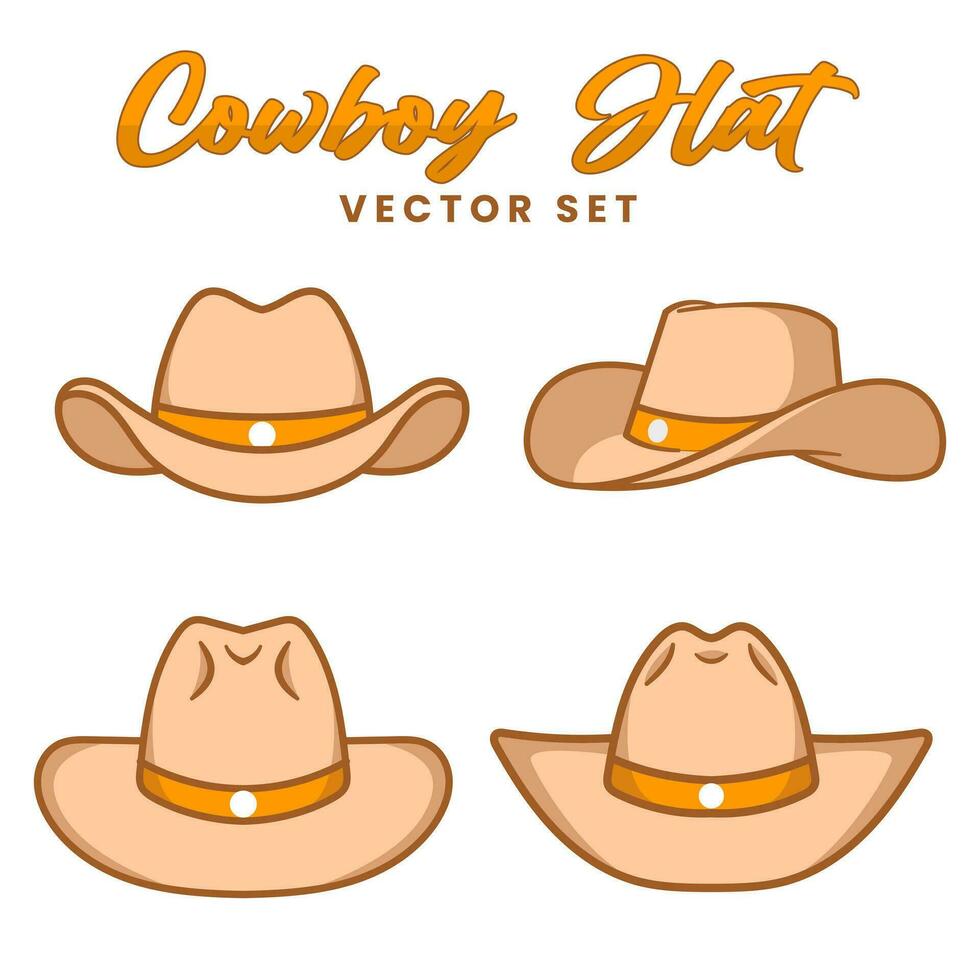 vector reeks van wild cowboy hoeden. perfect voor wild west verwant inhoud, ontwerp aanvullingen, logo's, afdrukken, scherm afdrukken, en meer.