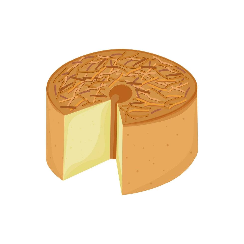 geheel chiffon taart of katoen kaas taart vector illustratie logo