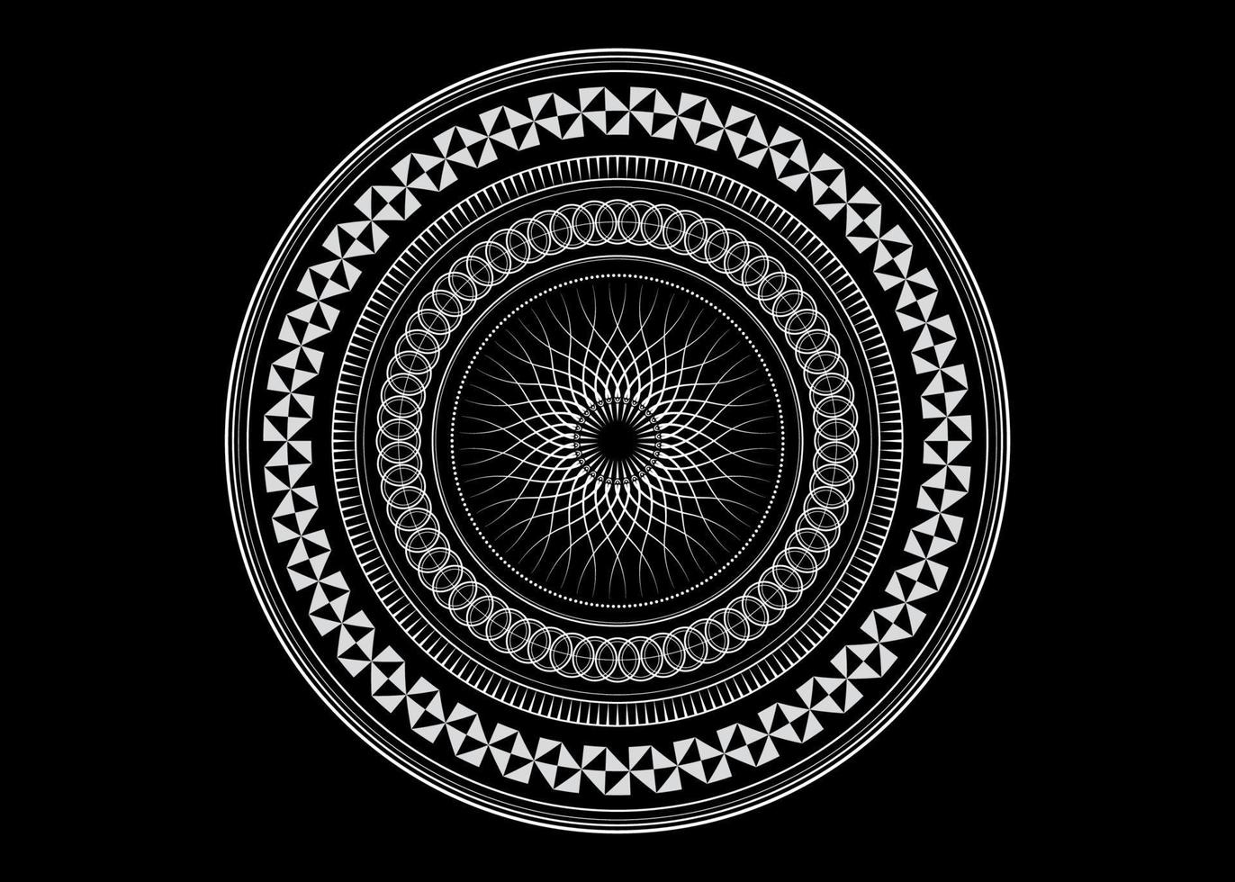 mandala heilige geometrie symbool elementen witte lijntekeningen vector