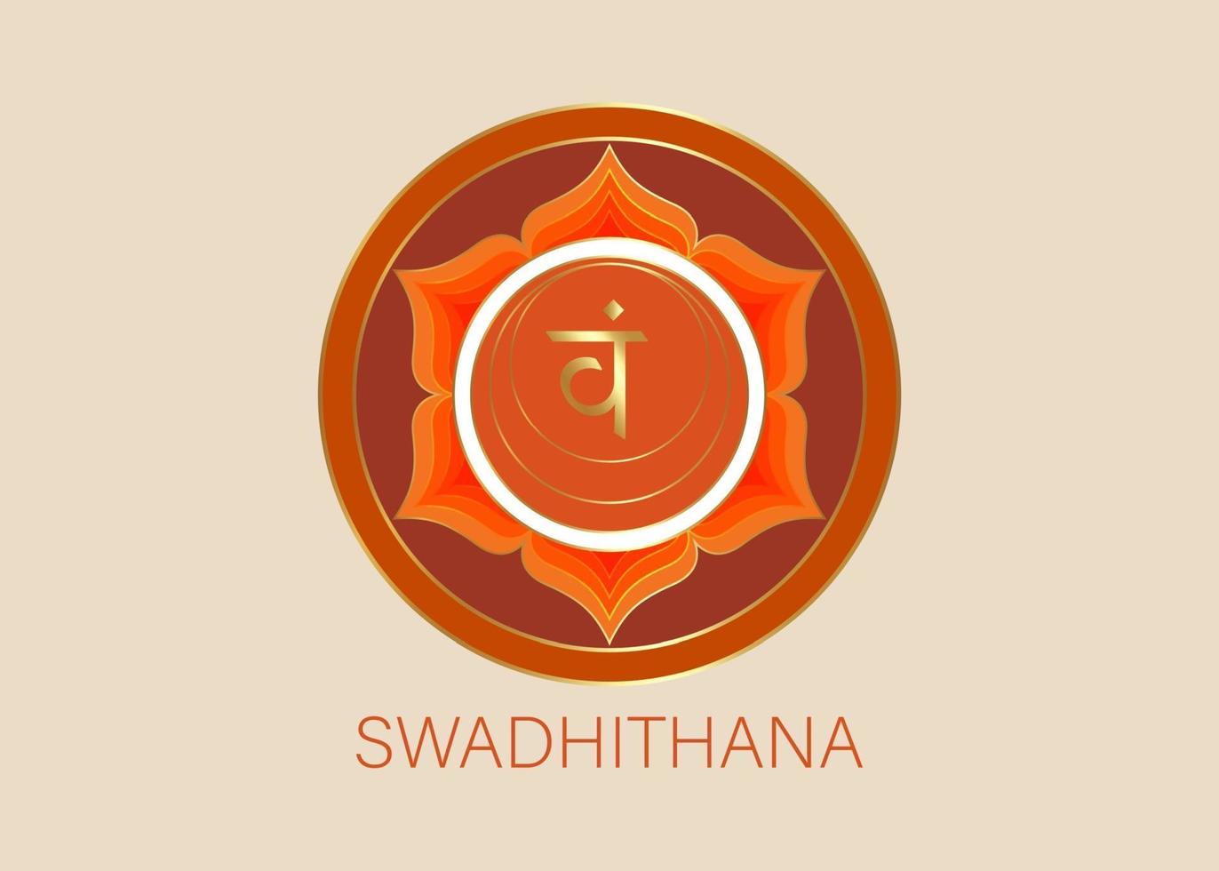 tweede swadhisthana chakra met de hindoe sanskriet zaad mantra vector