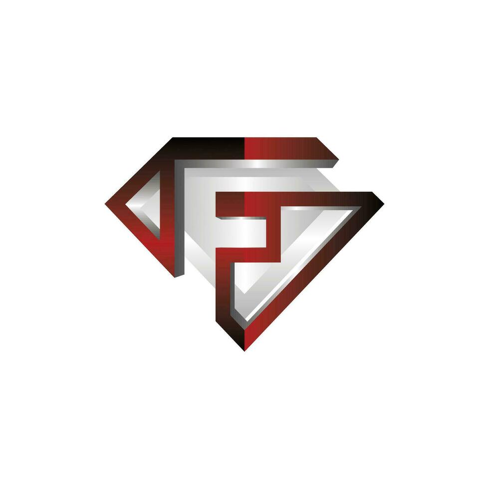 brief f diamant logo elegant ontwerp, diamant icoon sjabloon, geschikt voor uw bedrijf vector
