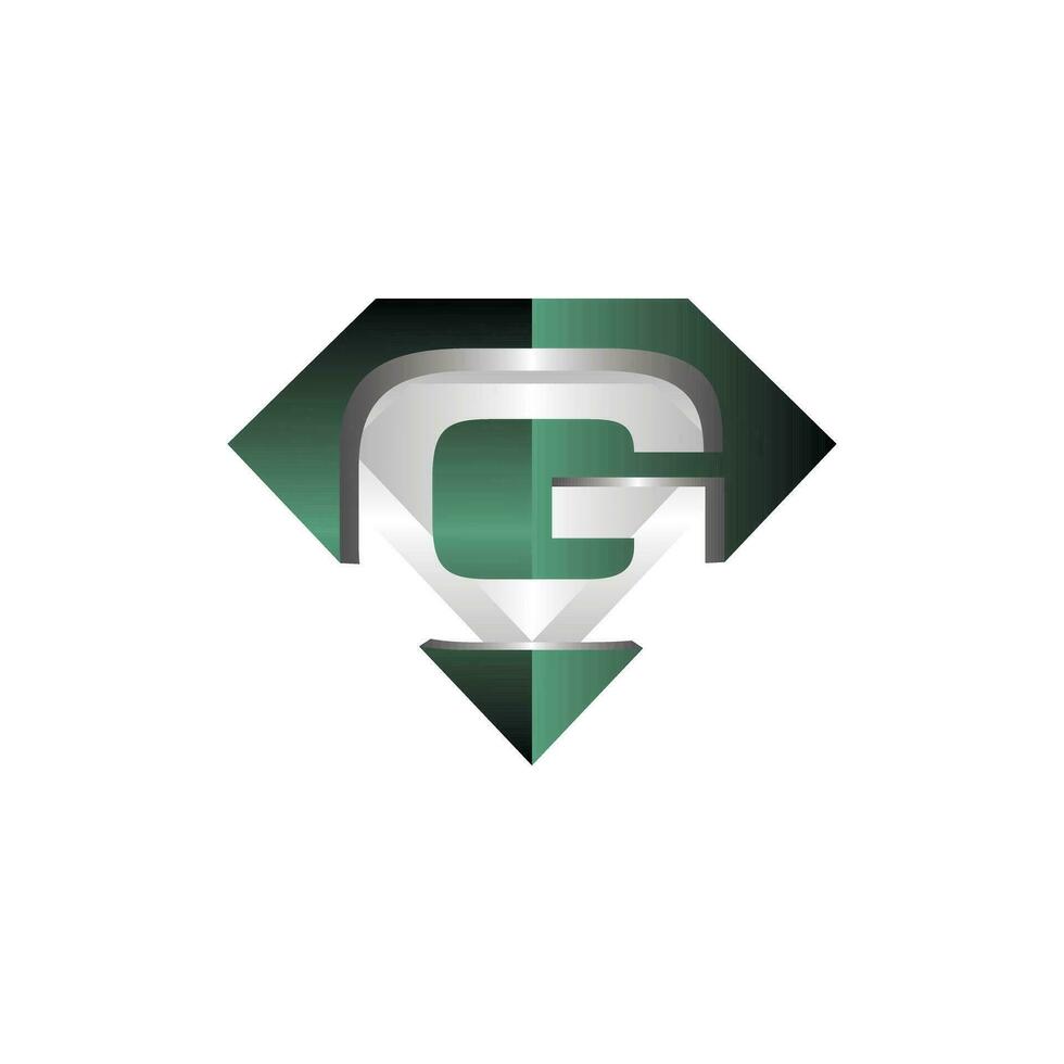 brief g diamant logo elegant ontwerp, diamant icoon sjabloon, geschikt voor uw bedrijf vector