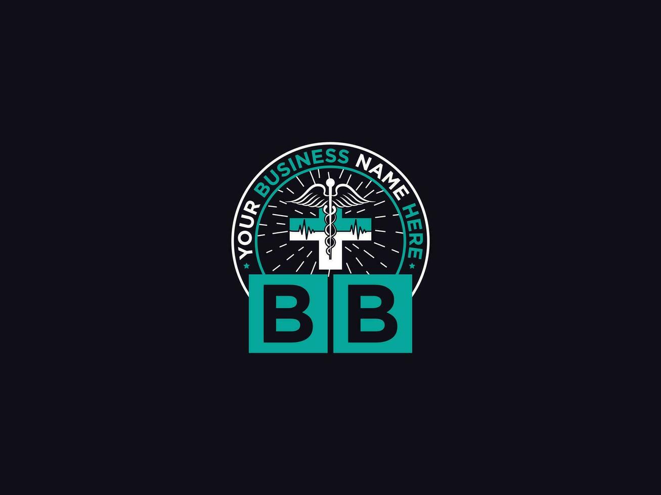 modern bb medisch logo, eerste artsen bb logo brief voor kliniek vector