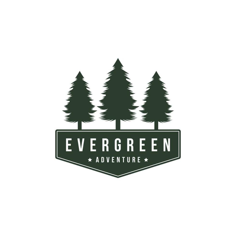 groenblijvend pijnboom boom logo ontwerp ideeën vector
