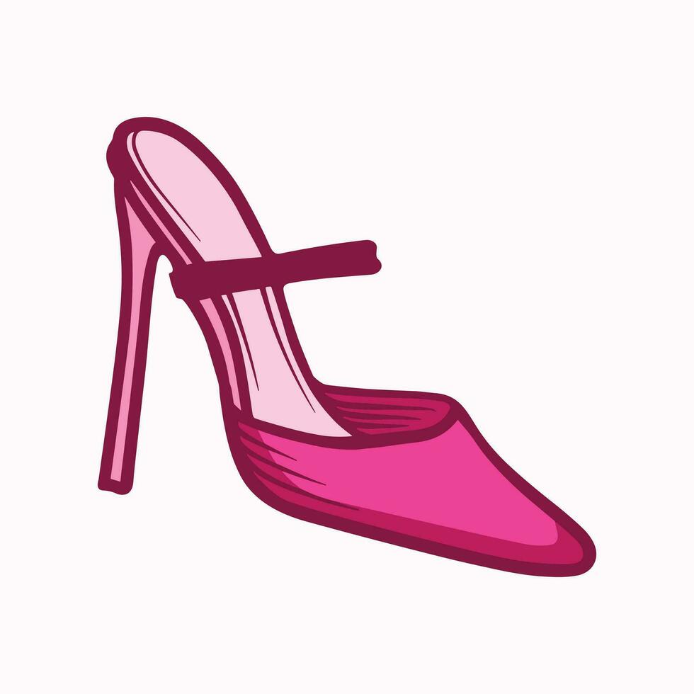 hoog hakken schoenen vector icoon. gevulde vlak teken voor mobiel concept en web ontwerp. Dames schoen glyph icoon. symbool, logo illustratie. vector grafiek, met roze hoog hakken