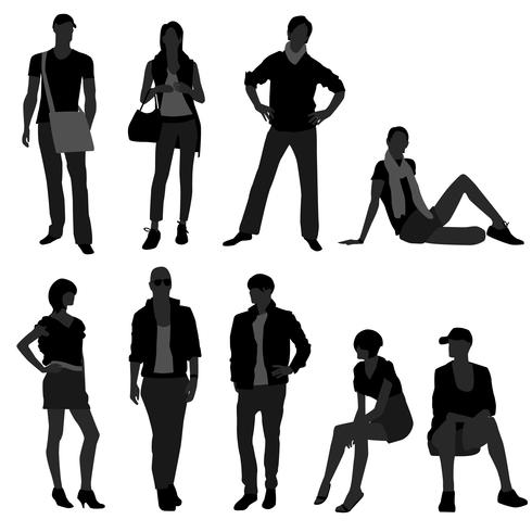 Man / man, vrouw / vrouw mode winkelen model. vector