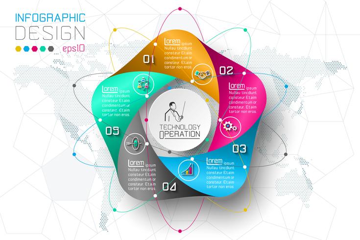 Zakelijke stap opties en abstracte infographics nummer opties sjabloon. vector