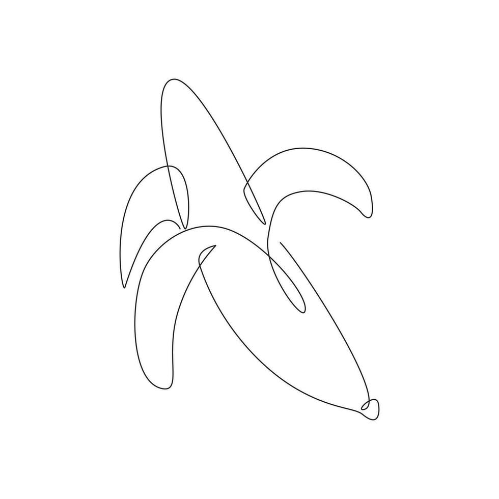 doorlopend een lijn tekening van banaan Aan wit achtergrond. vector illustratie