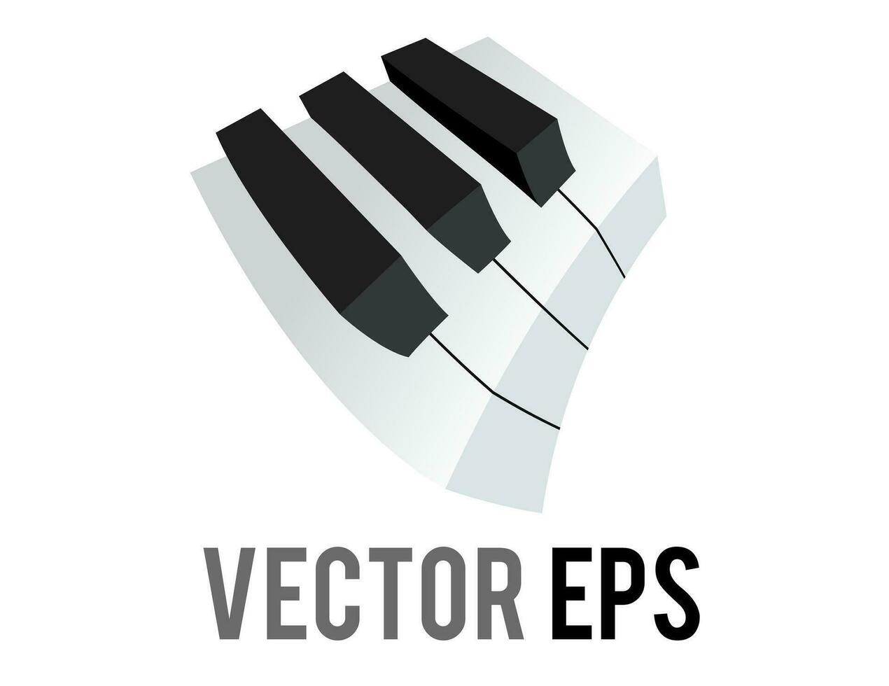 vector klein sectie van klassiek muziek- toetsenbord icoon, tonen wit, zwart sleutels
