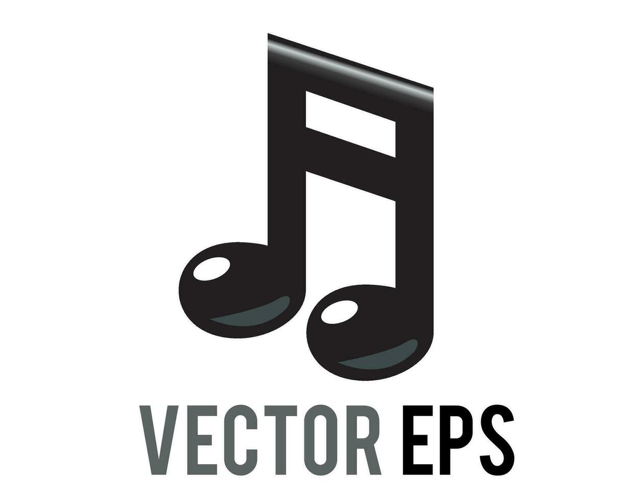 vector zwart muziek- Notitie icoon, straalde paar- van achtste musical aantekeningen
