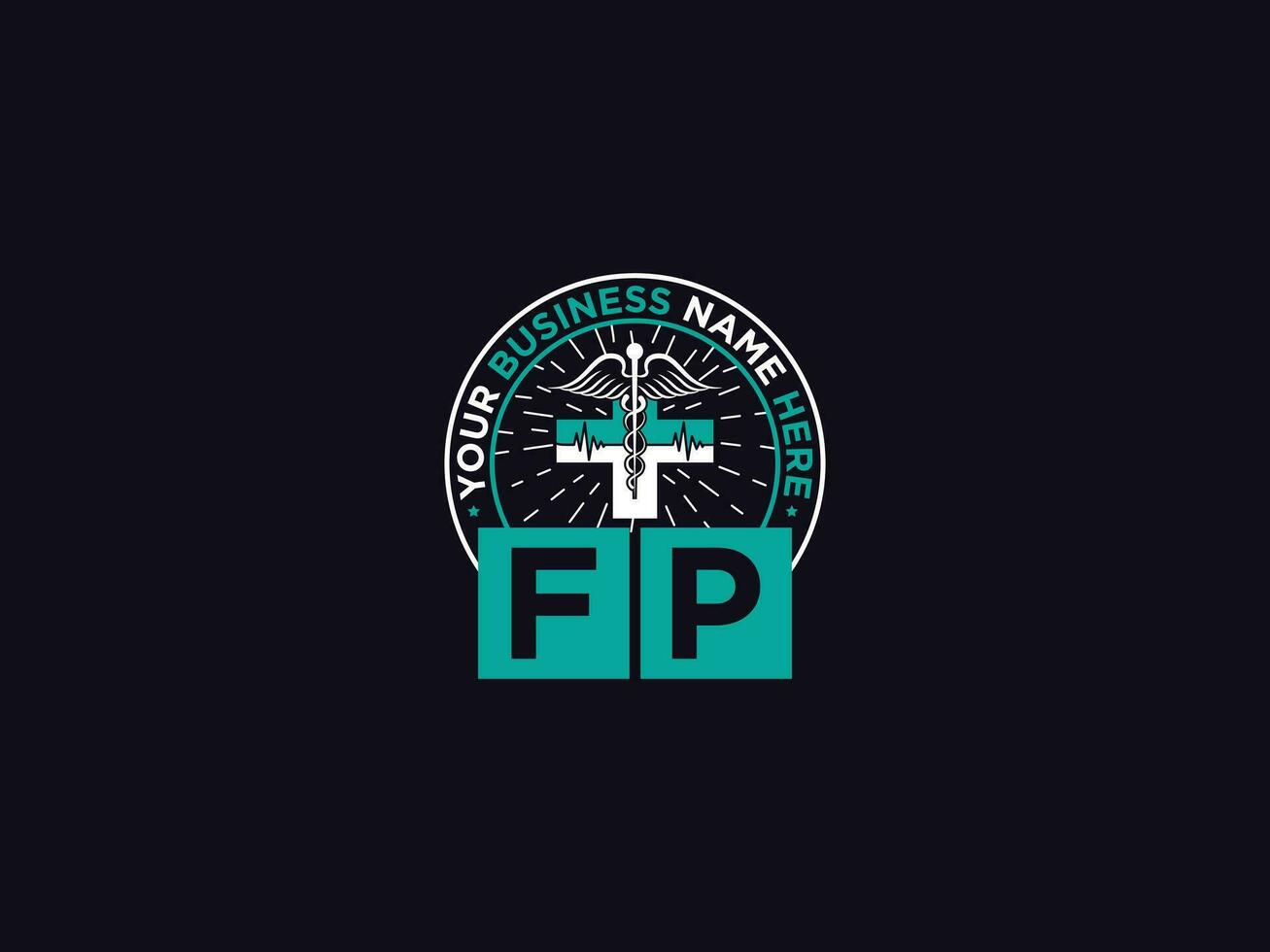 typografie fp logo symbool, brief fp medisch artsen logo voor uw bloemen winkel vector