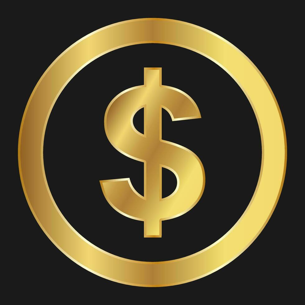 goud dollar icoon concept van web internet valuta vector