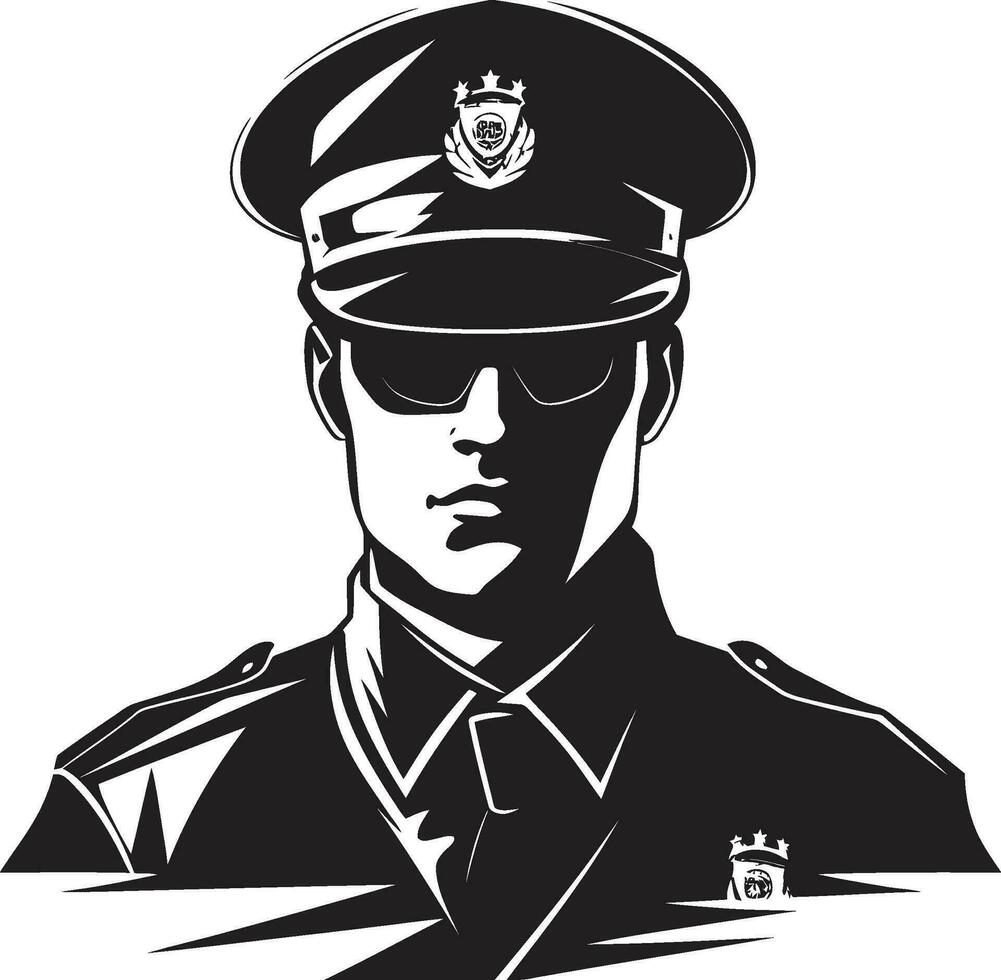 politieagent leven in vector Politie officier illustratie vitrine politie in pixels vector kunst van Politie officieren