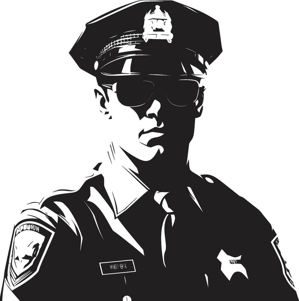 vector kunst van moed Politie officier illustraties politieagent kronieken in pixels Politie officier vectoren