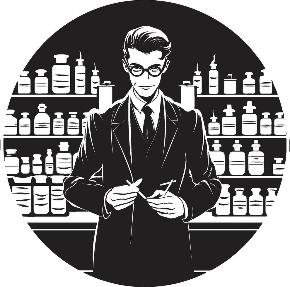 apothekers hoek vector illustratie verstrekken geneesmiddel apotheek vector