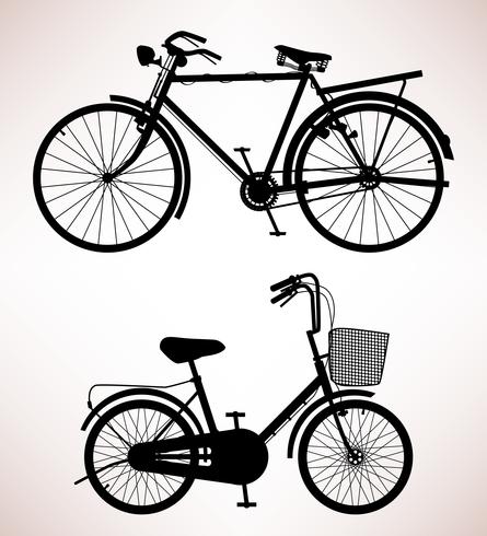 Oude fiets silhouet. vector