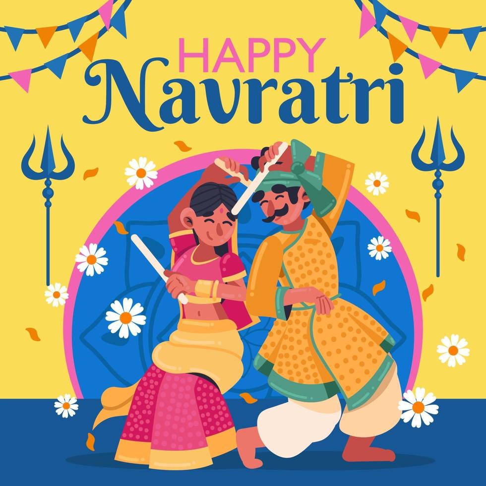 viering navratri met dans vector