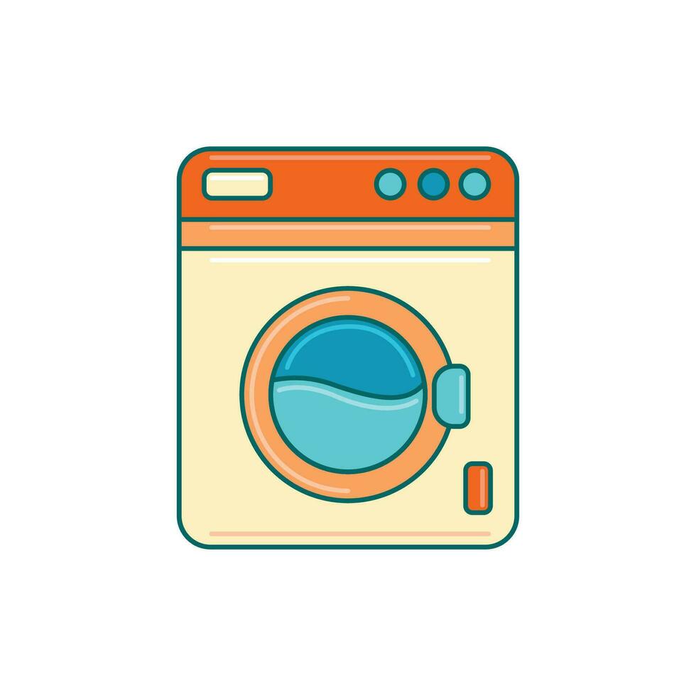 wasserij het wassen machine logo grafisch illustratie vector