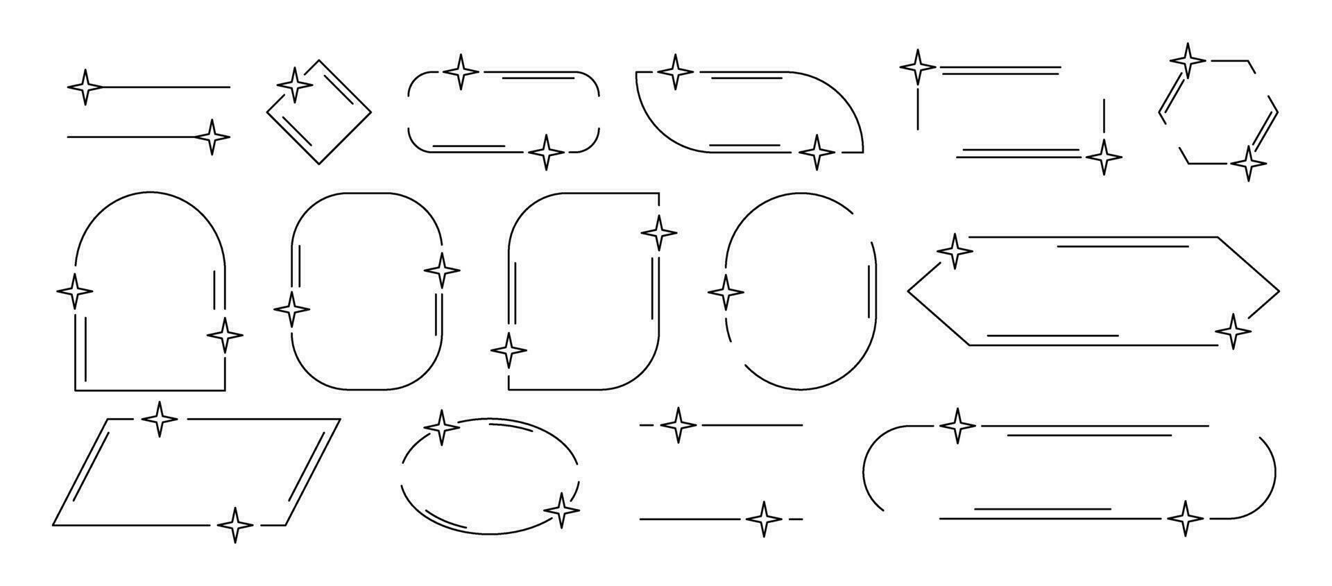 reeks van kaders voor citaten, tekst, berichten, opmerkingen. vector illustratie in retro y2k stijl geïsoleerd Aan transparant achtergrond. sociaal netwerken, banier, folder, web ontwerp.