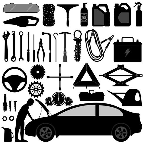Auto-accessoires en gereedschappen vector